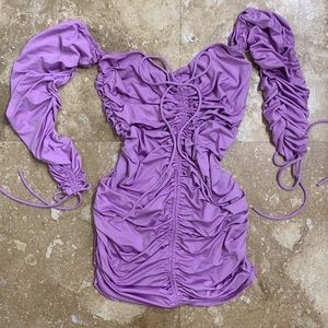 Lavender Mini Tie Up Dress Size Medium